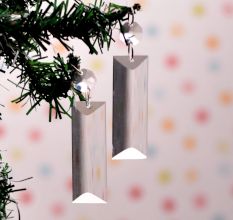 Glass Quartz Crystal Clear Christmas Ornament in Set of 20